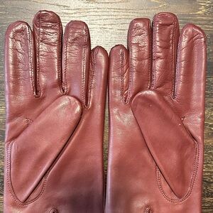 Dior Men's Leather Gloves - Burgundy